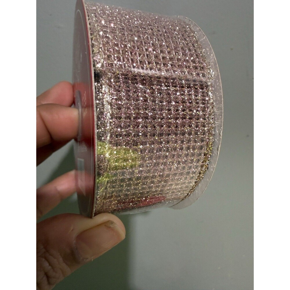 Jumbo  Of 3 Eleganza ROSE GOLD DECO MESH metallic Ribbon 90 Feets X 1.5 in - Picture 5 of 7